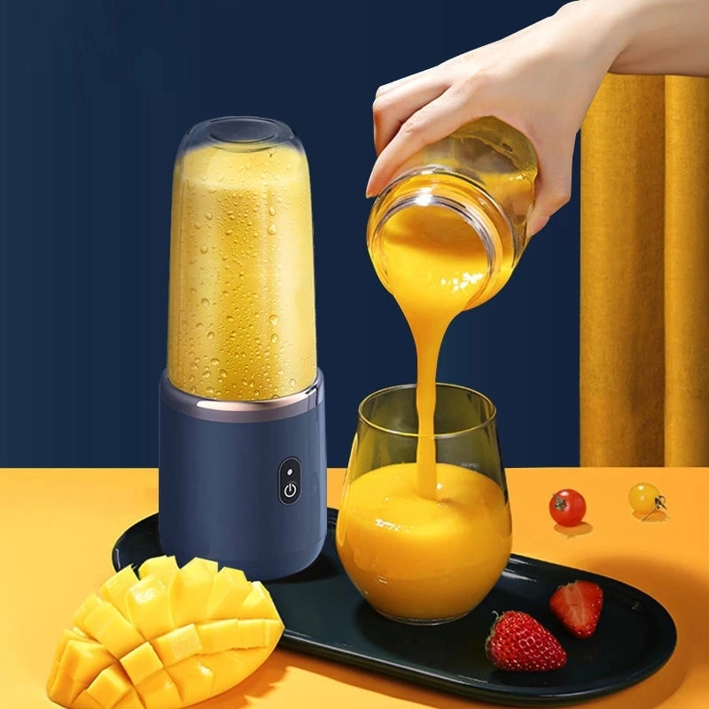 6 hojas Exprimidor eléctrico pequeño portátil taza fruta batido automático Batidora Cocina herramienta robot de cocina licuadora