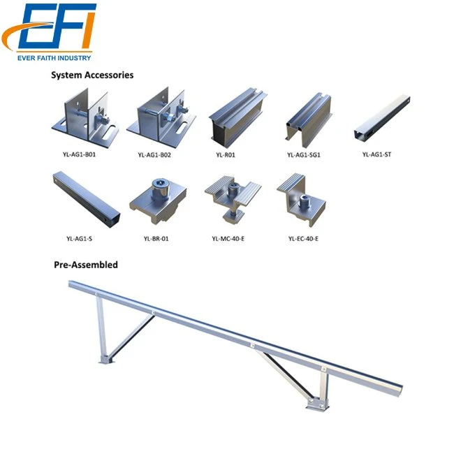 Panel Solar de RV C Z PV Canal trapezoidal de montaje en soporte de montaje de aluminio