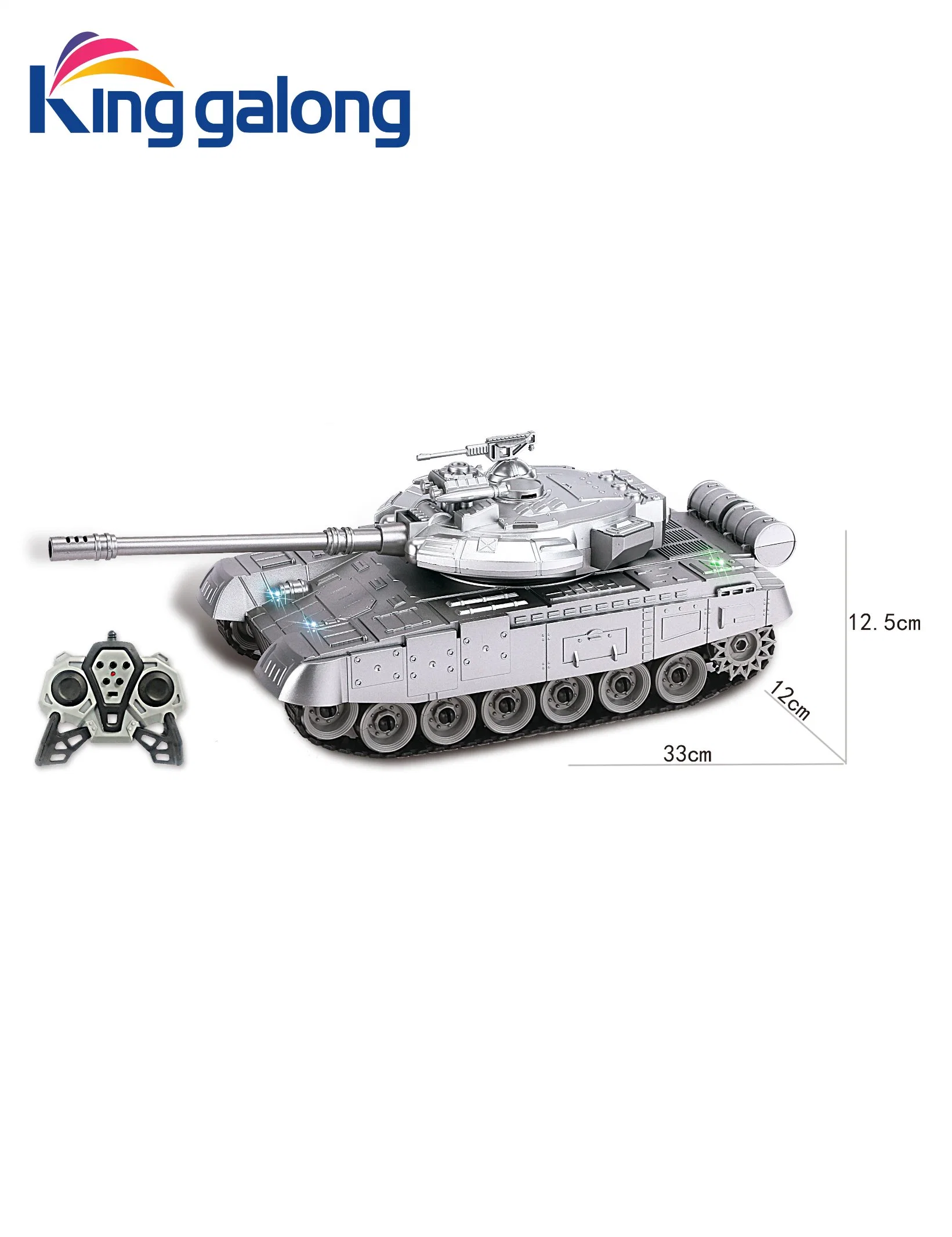 2.4G Rotating Turret Light Vehicles Model Toys RC Mini Simulation Remote Control Tank for Kids Children