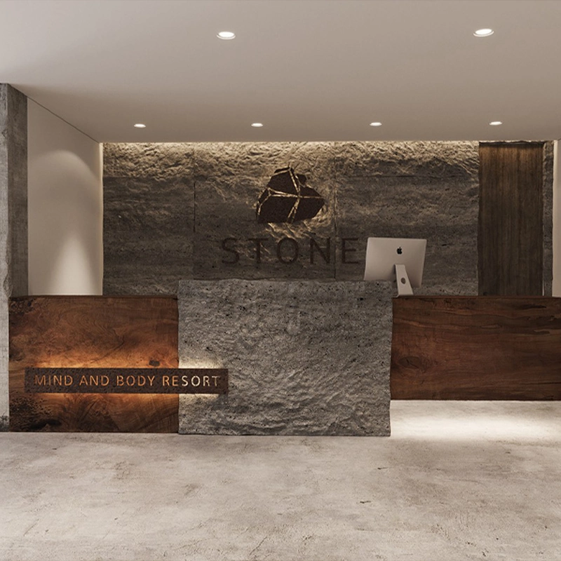 Hotel Public Furniture Carrara Marble Reception Counter Furniture