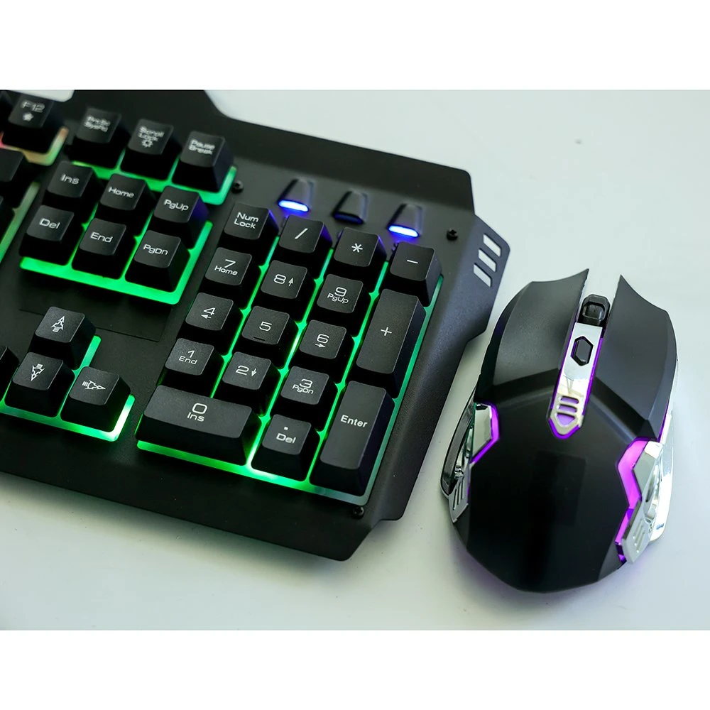 En stock 104-clé ensemble clavier et souris ergonomique avec fiche USB et câble