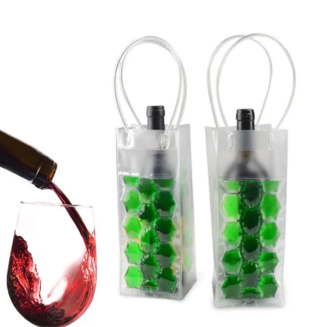 Portable PVC Gel Wine Bottle Carry Ice Cooler Bag