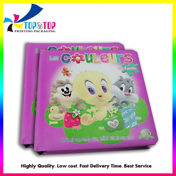 Custom Printed Pink Board Book Printing Kids Children Jigsaw Puzzle Book Printing with Foam Cover