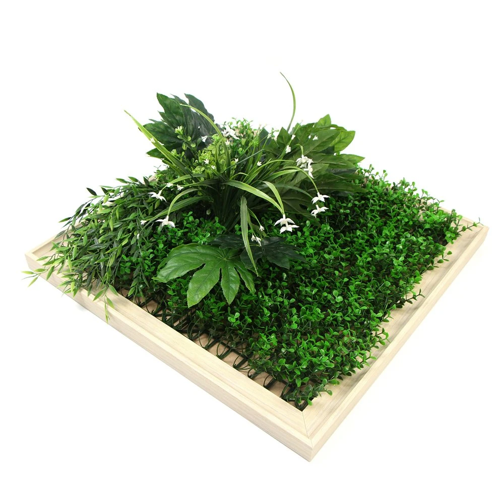 China Supplier Real Touch Removable 3D Plastic Plant Frame for Home Wall Decor