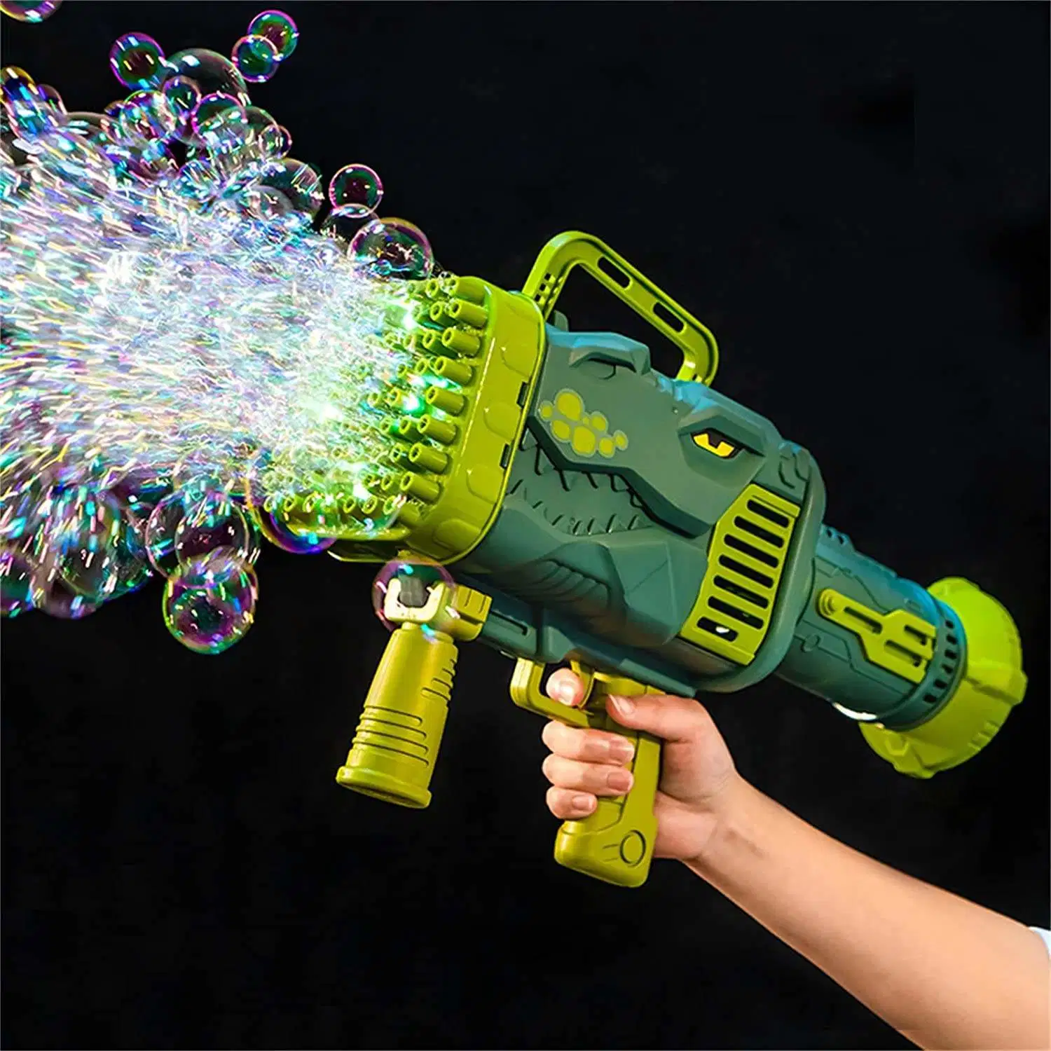 Pistolet à bulles automatiques 32 trous pour machine à bulles de dinosaures Jouet jouets électriques amusants