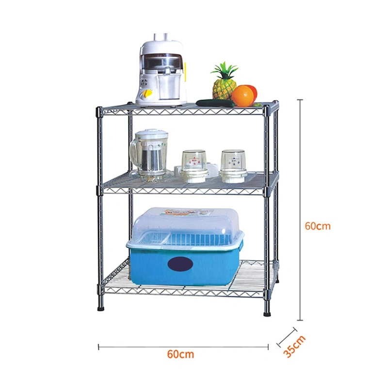 New Arrivals Chrome 3 Tier Wire Shelves for Hotel and Restaurant