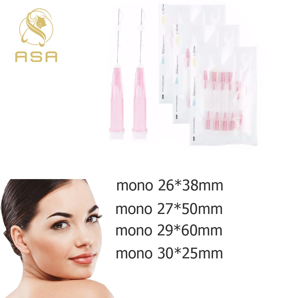 Pdo Thread Face Lift Mono Pcl 30g 25mm 29g 30 mm38 Smooth Thread Sharp Needle Lifting for Facial Rejuvenation