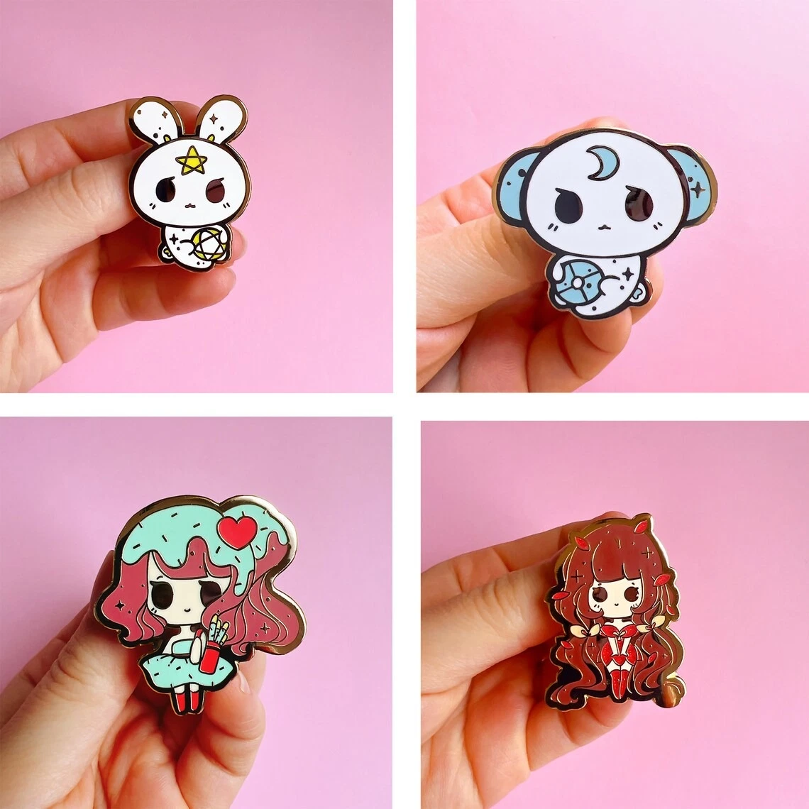 Cute Anime Girl Hard Enamel Chrome Brooch Case High quality/High cost performance Salior Moon Japan Design Original Factory Wholesale/Supplier Custom Logo Metal Badge