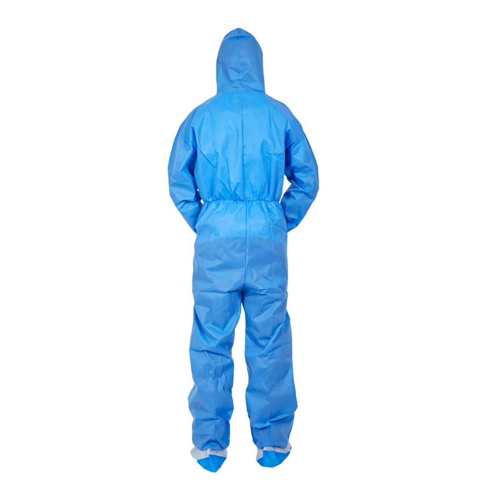 Isolation Non Woven Microporous Protective Breathable Laminated Laminated Chemical Disposable Hooded Lightweight Coverall