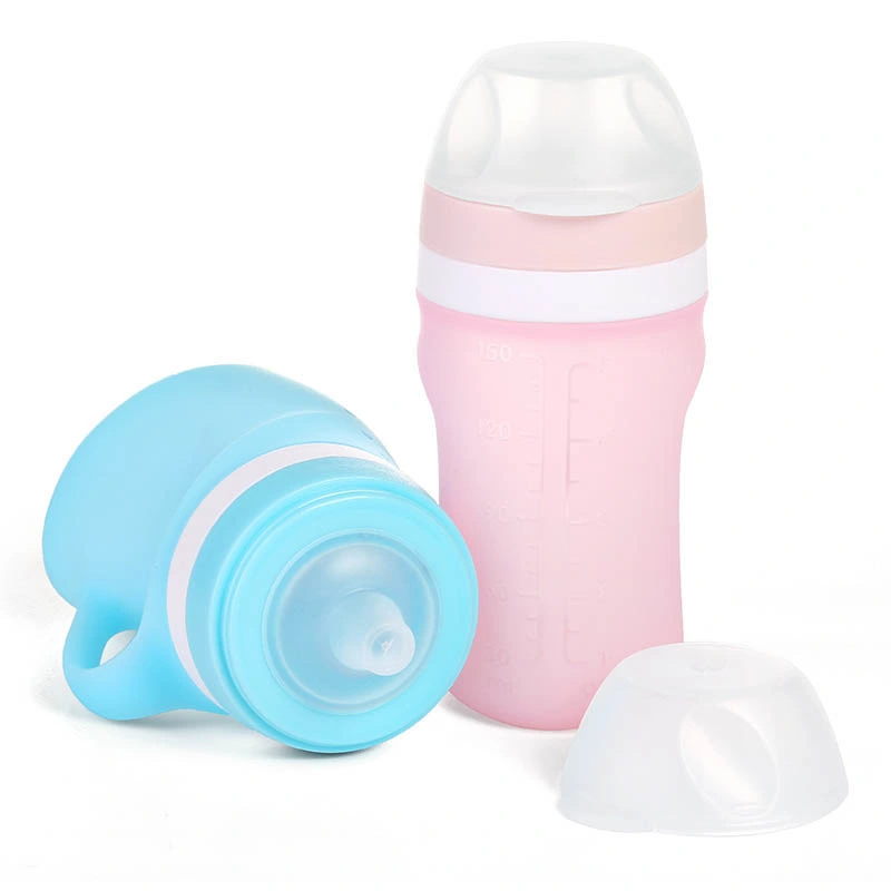 Hot Sale Portable 150ml BPA Free Silicone Supplementary Food Squeeze Baby Feeding Bottle