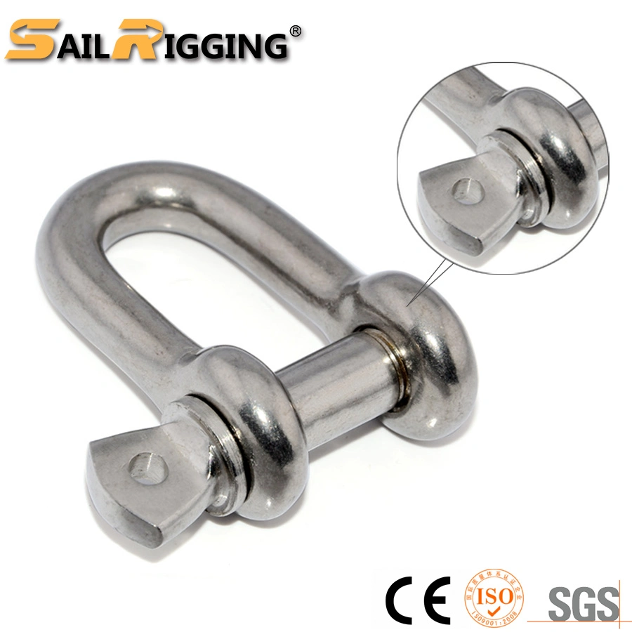 Heavy Duty Forged 316/304 European Ss Polished Boat Chain Anchor D Shackle for Marine Dee Shackle