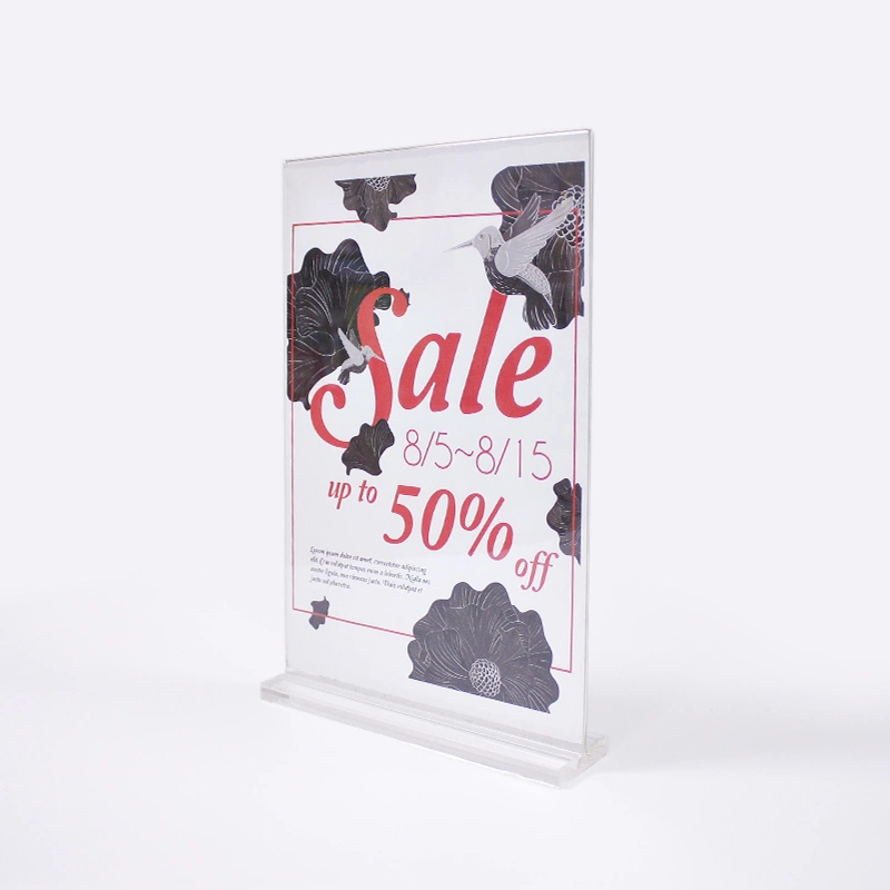 Custom A4 A5 A6 Clear Acrylic Menu Card Sign Holder