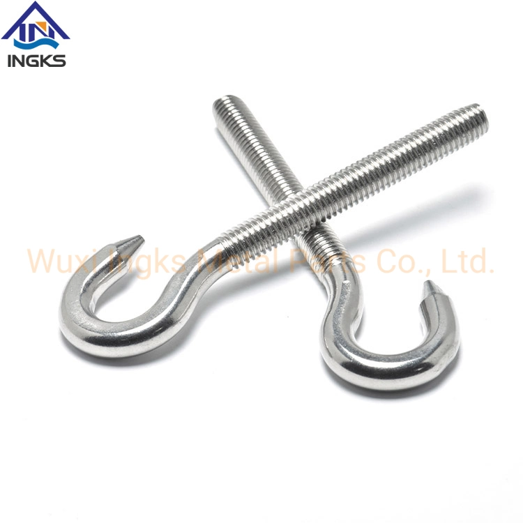 High Preciision Ss 304 316 Stainless Steel Moderate Price Hook Open Sharp Eye Bolts