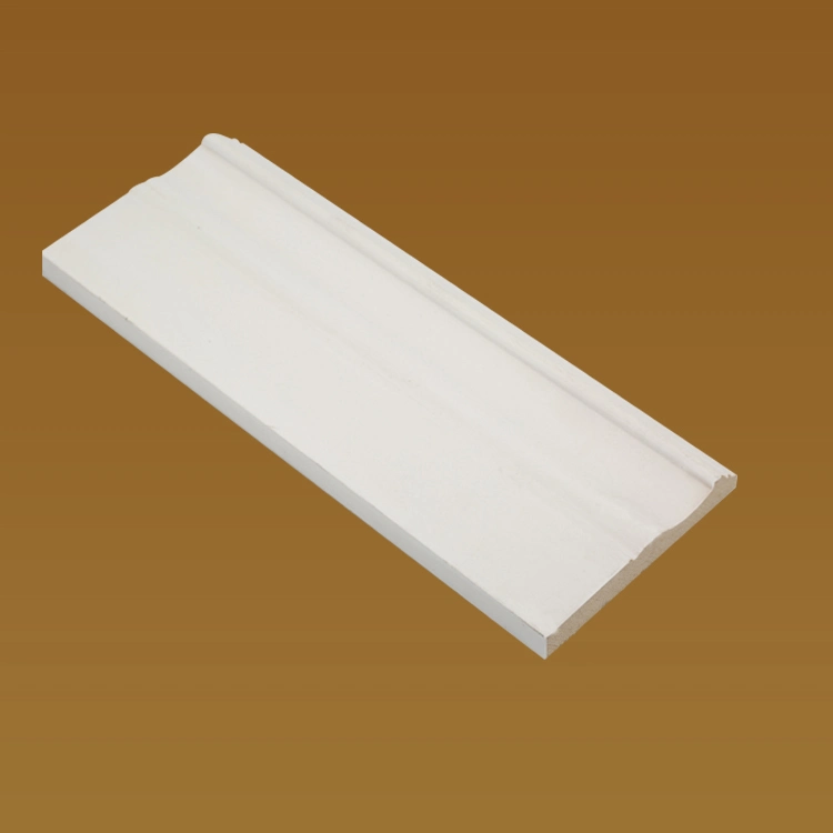 Custom Factroy Price Waterproof White Coated Solid Wood Baseboard