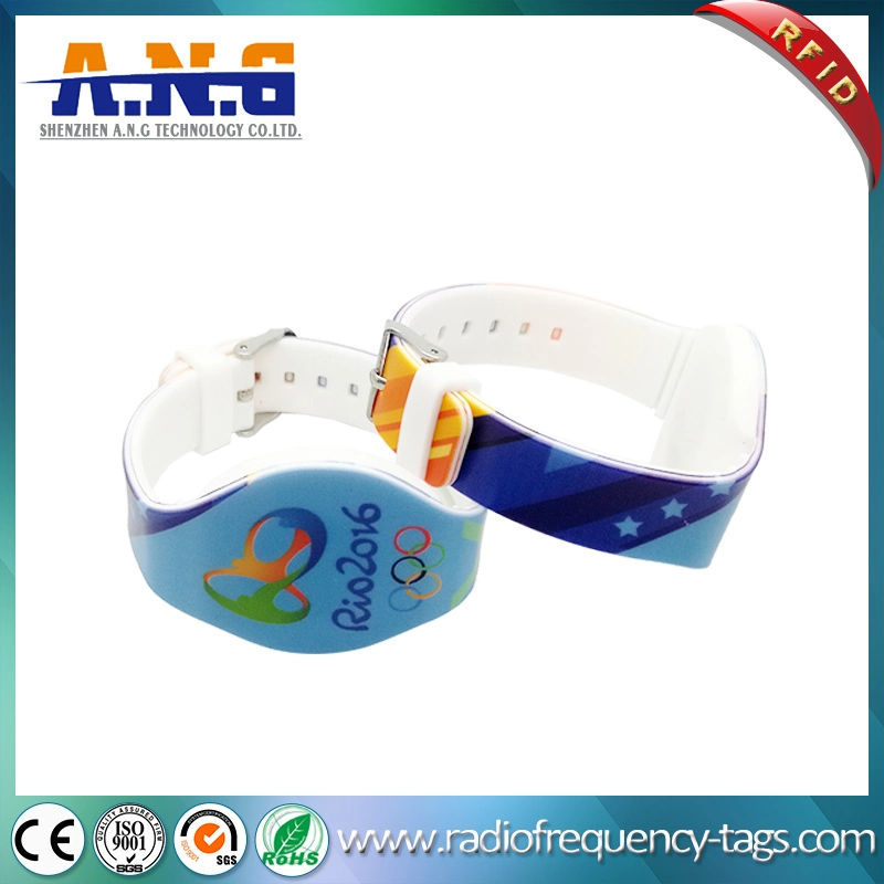 13.56MHz Adjustable Silicone RFID Bracelet for Waterparks