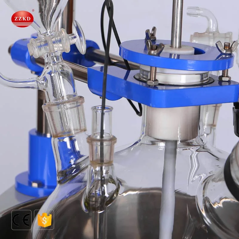 CE 50L Electric Heating Cooling Jacket Chemical Reactor Borosilicate Glass Bioreactor Price