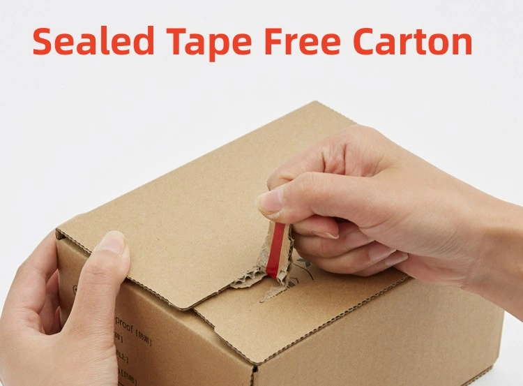 Wholesale Easy Tear Zippered Sealing Express Packaging Kraft Reverse Tuck Folding Sealed Tape Cartons