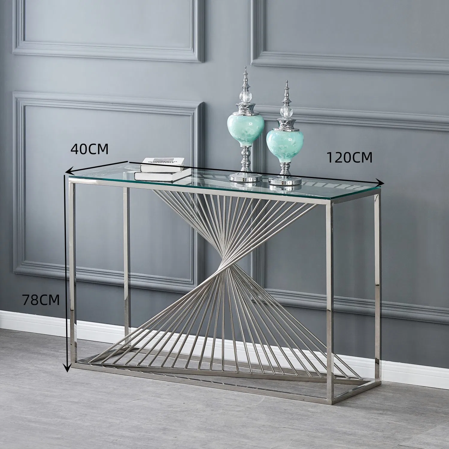 Wholesale/Supplier Glass Silver Stainless Steel Console Table Hallway