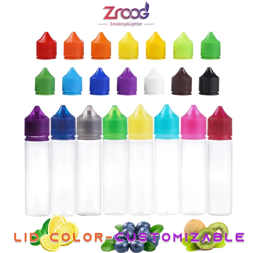 Pet Dropper Bottle with Colorful Childproof Caps Long Thin Tips Clear Plastic Needle Bottle 5ml 10ml 15ml 20ml 30ml 50ml