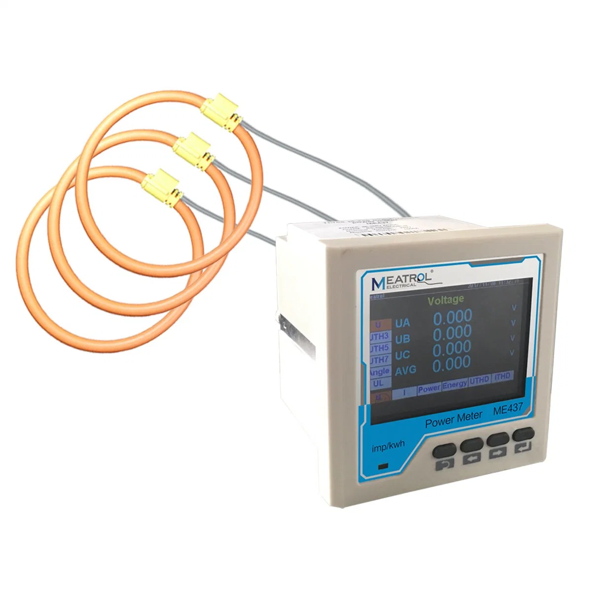 Meatrol 3pH4w programmable multifonction numérique bobine Rogowski électrique intelligent Smart RS485 Modbus RTU mesureur de puissance de l'énergie