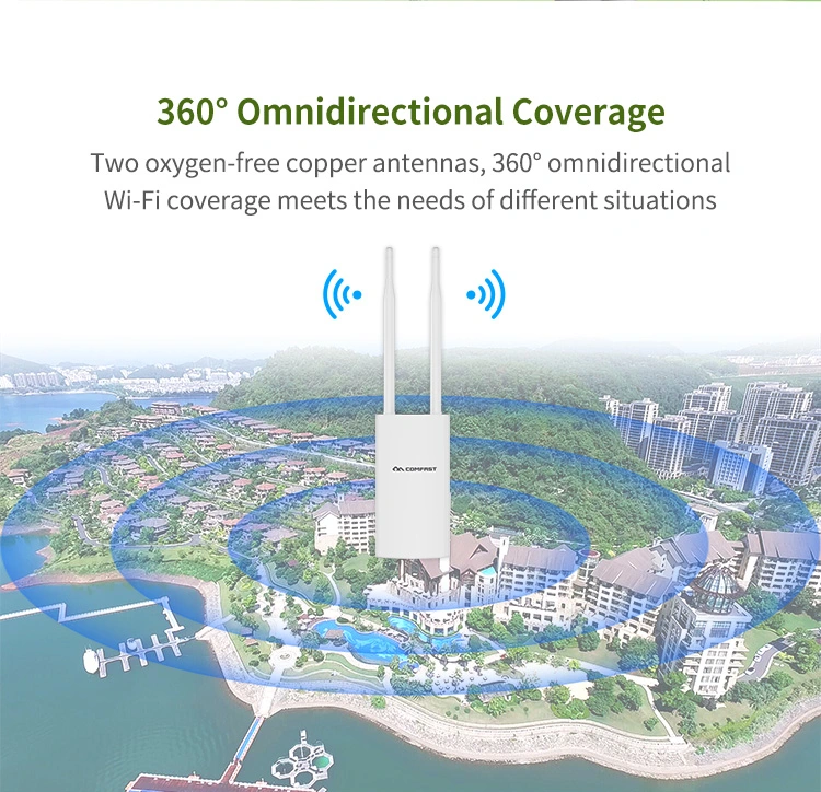 CF-Ew71 inalámbrico de alta potencia 300Mbps en el exterior de 48V Repetidor WiFi Ap o router inalámbrico de Poe para jardín