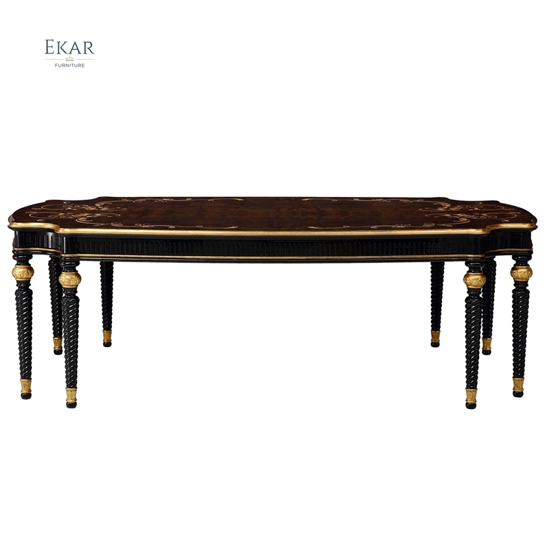 Mesa de jantar comprida Luxury Vintage Solid Wood