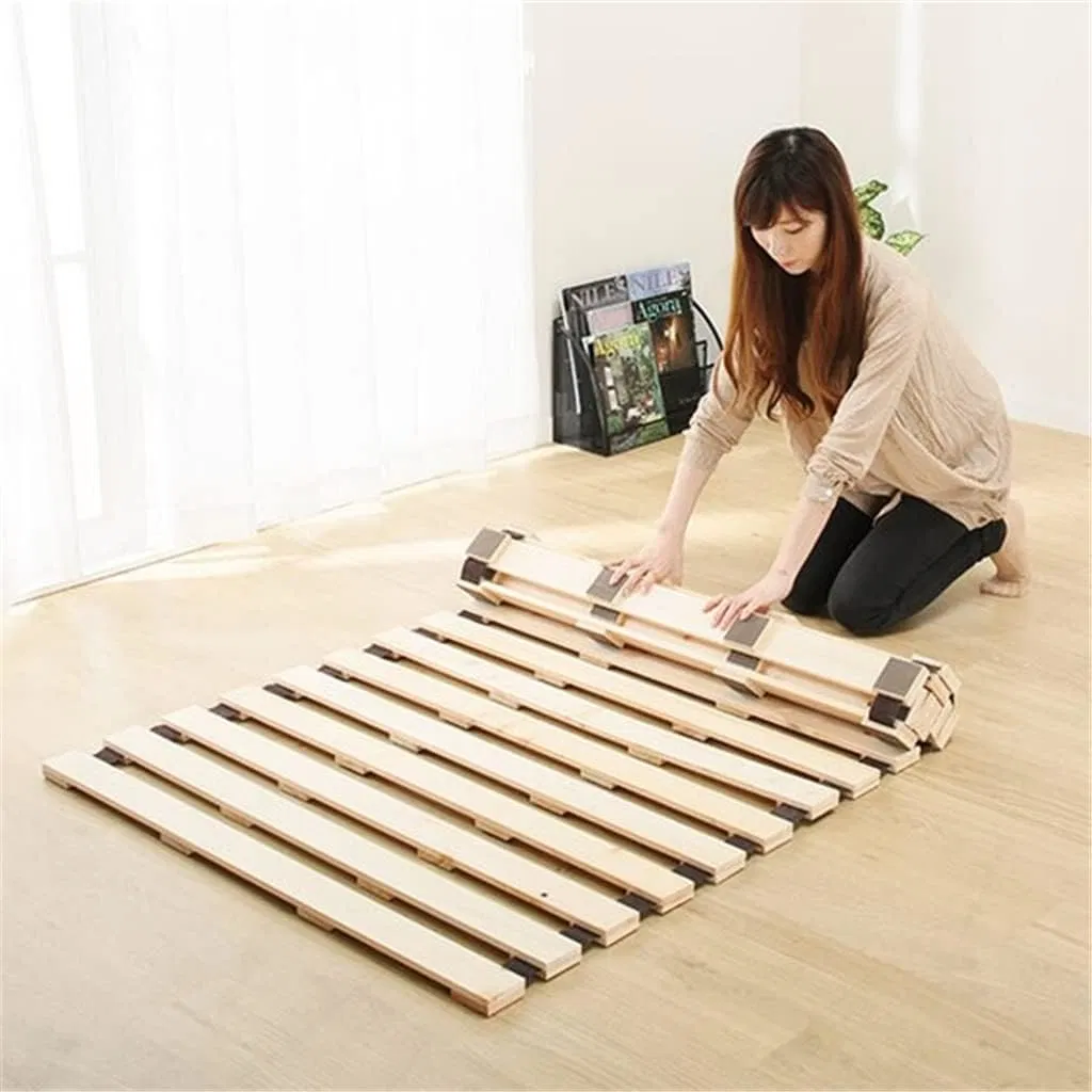 Japanese Tatami Useful Fold up Beds Folding Single Wooden Bed Furniture Folding Bed