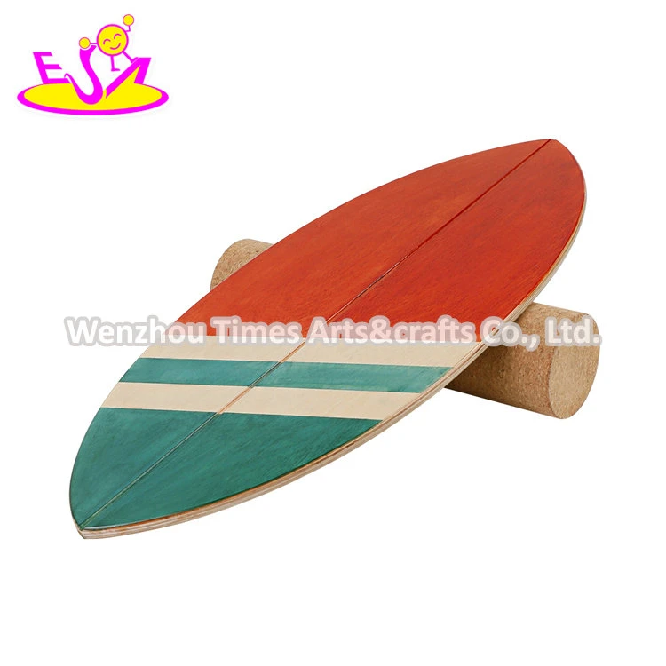 Custom Classic Balance Board Wooden Trickboard with Cork Roller W01f093