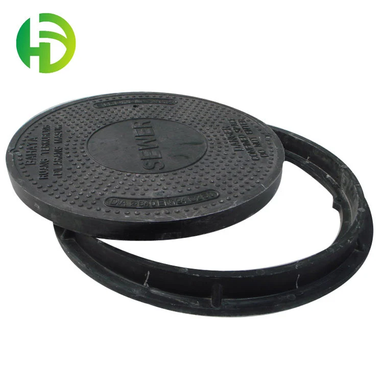 En124 B125 Circular Round Black 660mm Decorative Drain Cover SMC Manhole Cover Frame for Drainage Channels