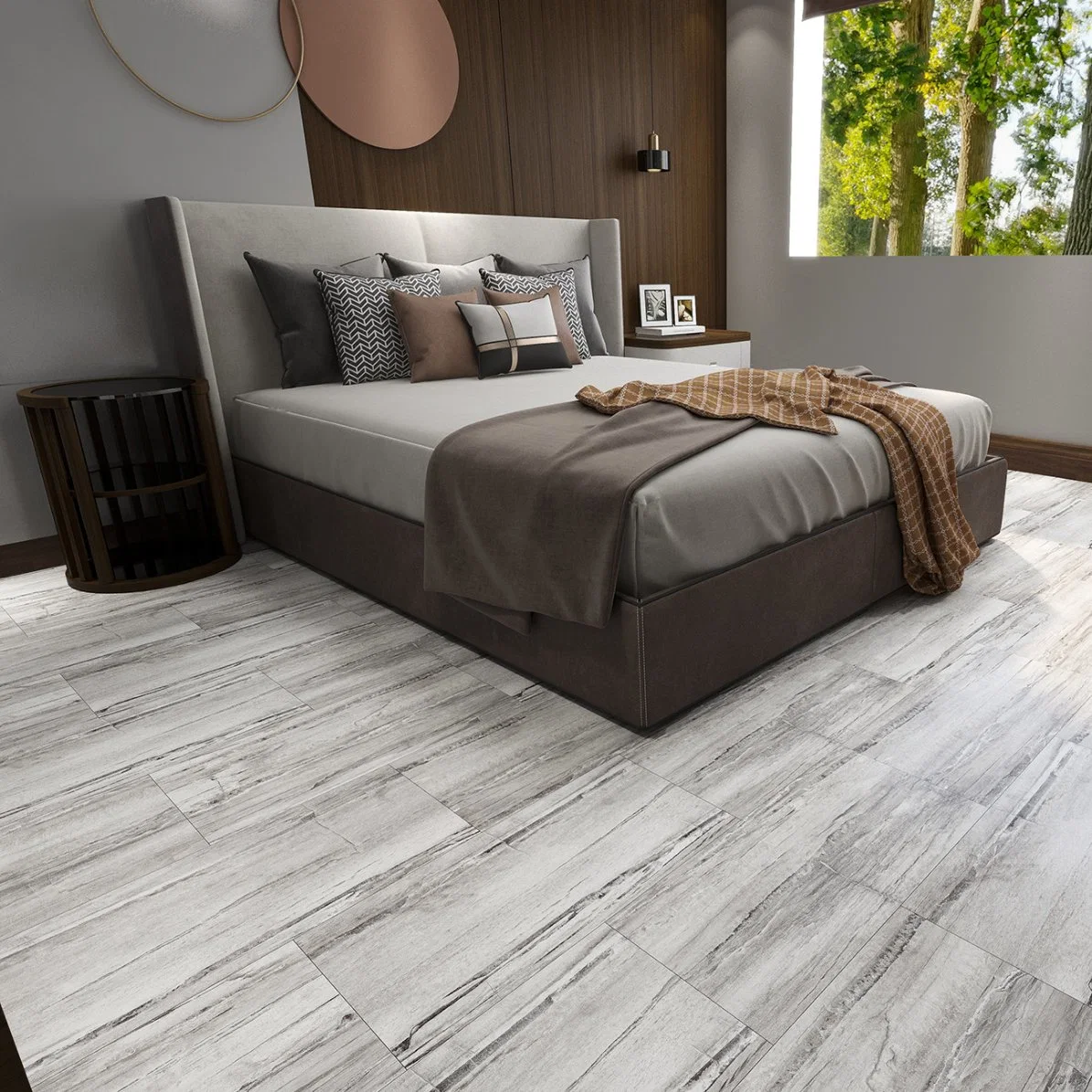 Building Materials Wood Grain PVC Sheet Click Flooring Ceramic High Elasticity 5.5mm Spc Vinyl Flooring