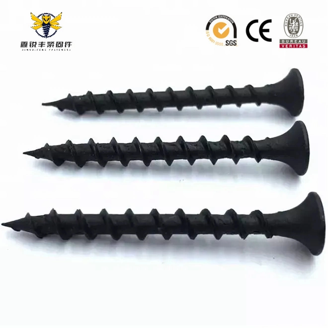 Black Tornillos Parafusos 6X25 3.5*25mm Dry Wall Screw Drywall Screws 1 1/4 Fine Coarse Thread