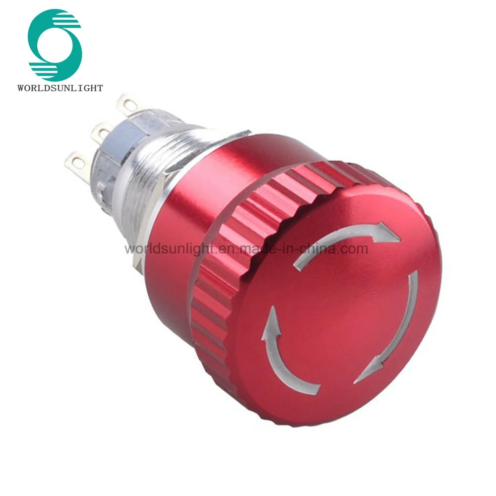 19mm Metal Latching Contact Lockout Waterproof Emergency off on Mushroom Head Stop Push Button Switch
