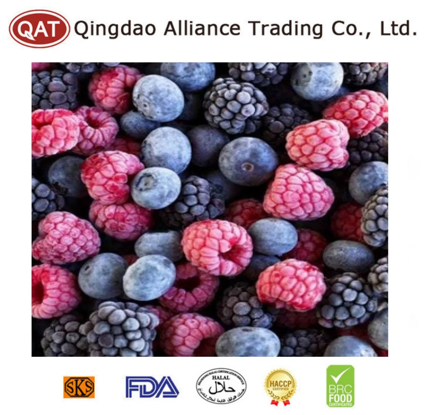 IQF frutas de bagas mistas da China Fornecedor com Kosher, HACCP, BRC certificado