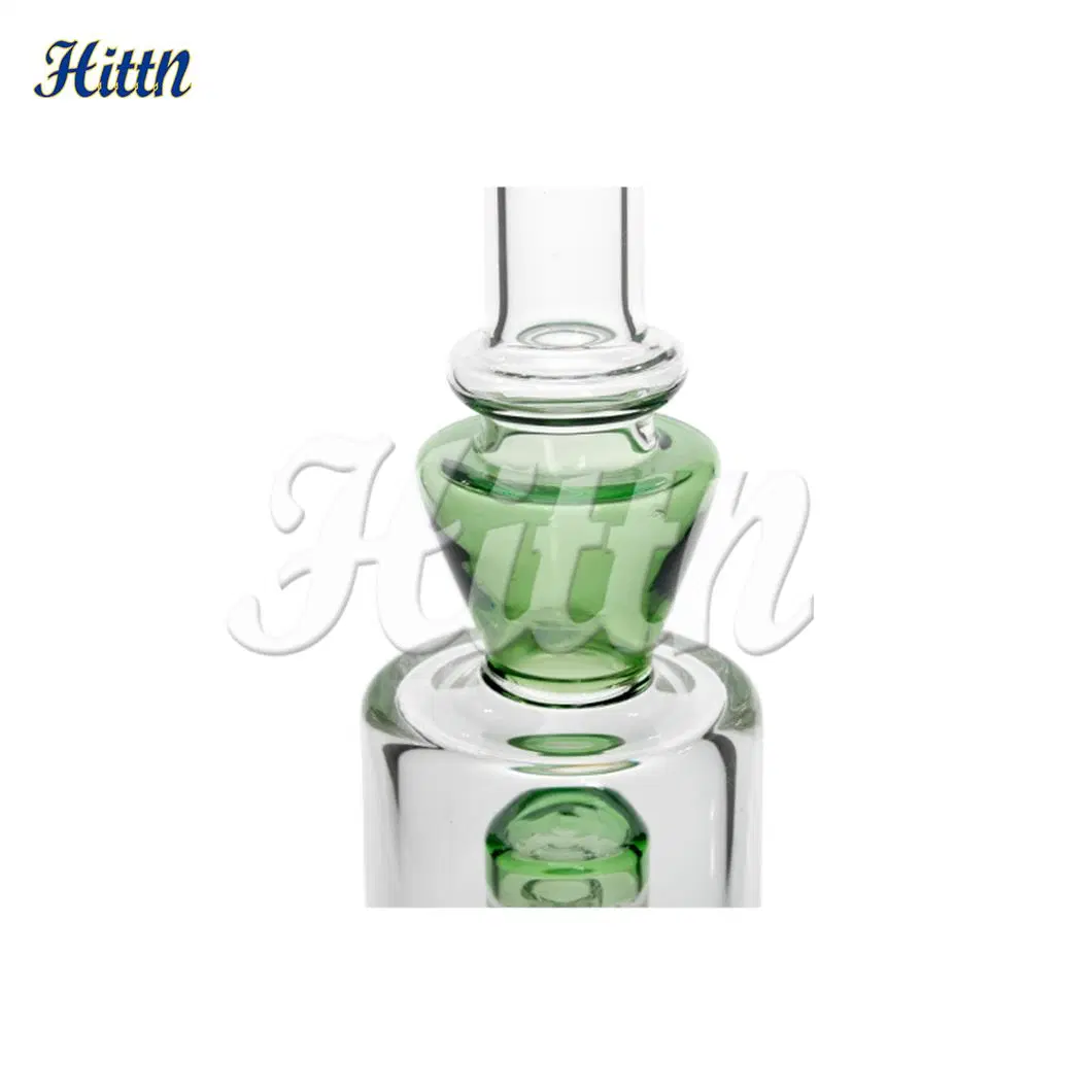 en stock 12 pouces bleu rose vert mélange de couleurs pipe à fumer en verre de borosilicate avec douche à percussions pour tabac sec et herbes, pipe en verre pyrex pour crack.