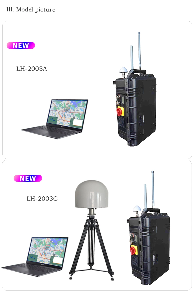 LH-2003 Tragbarer Anti Drohnen Navigation Decoy Defense GPS Spoofer UAV Meldersignal Jammer