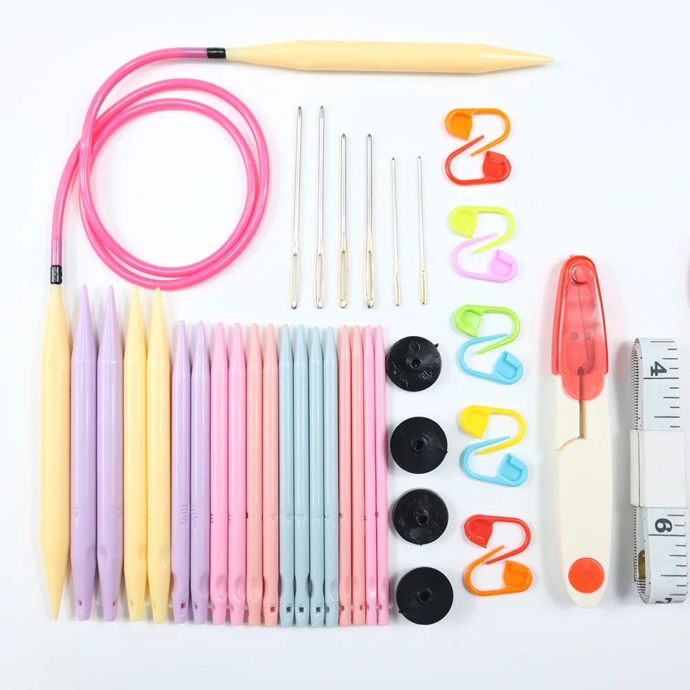 10 Pairs ABS Plastic Circular Knitting Needles Sewing Accessories