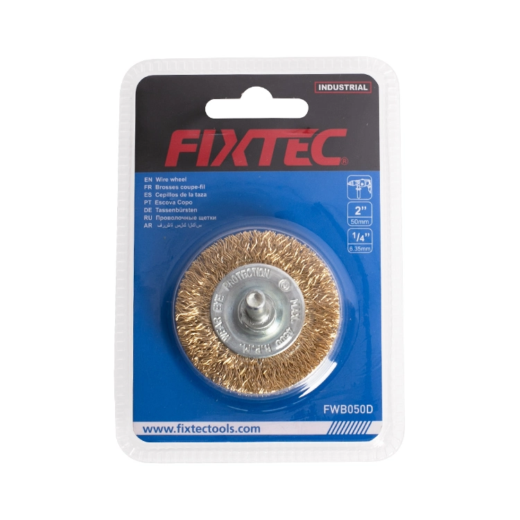 Fixtec Power Tool Accessories 50mm/75mm/100mm Metal Wire Brush Wheel 4" Circular Grinding Wire Brush Steel Roal