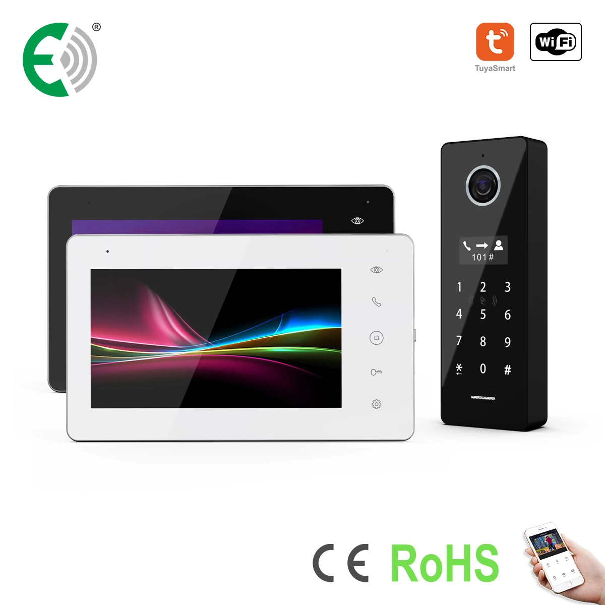 P&WiFi Video Doorphone with Touch Screen Building and Home