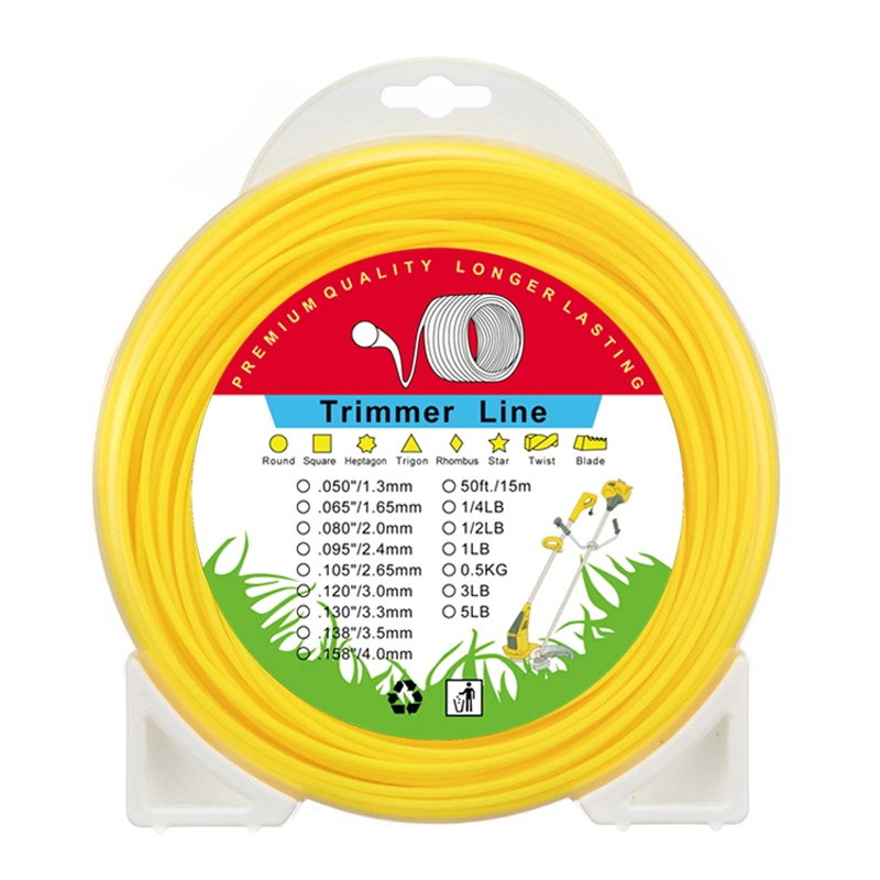 1.3mm 1.6mm 2, 0mm 2.4mm 2.7mm 3.0mm 3.3mm 3.5mm 4.0mm Fio de aparador de grama Escova de cortador de nylon para ervas Linha de substituição para aparador de cordas