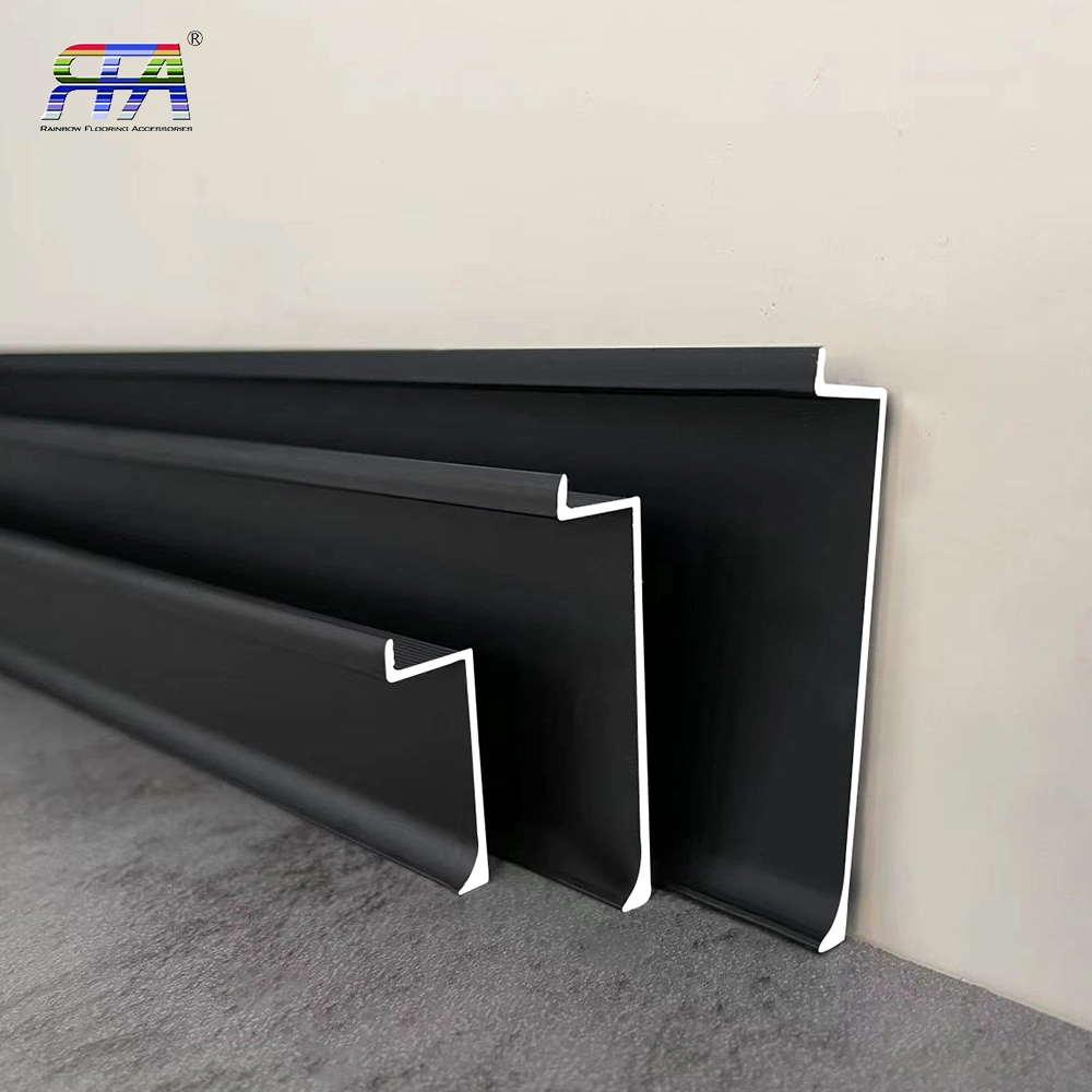 Hoboly aluminio Hidden Skirting 20mm 30mm 50mm altura personalizada caliente Venta pared Decorativa Baseboard impermeable Skirting