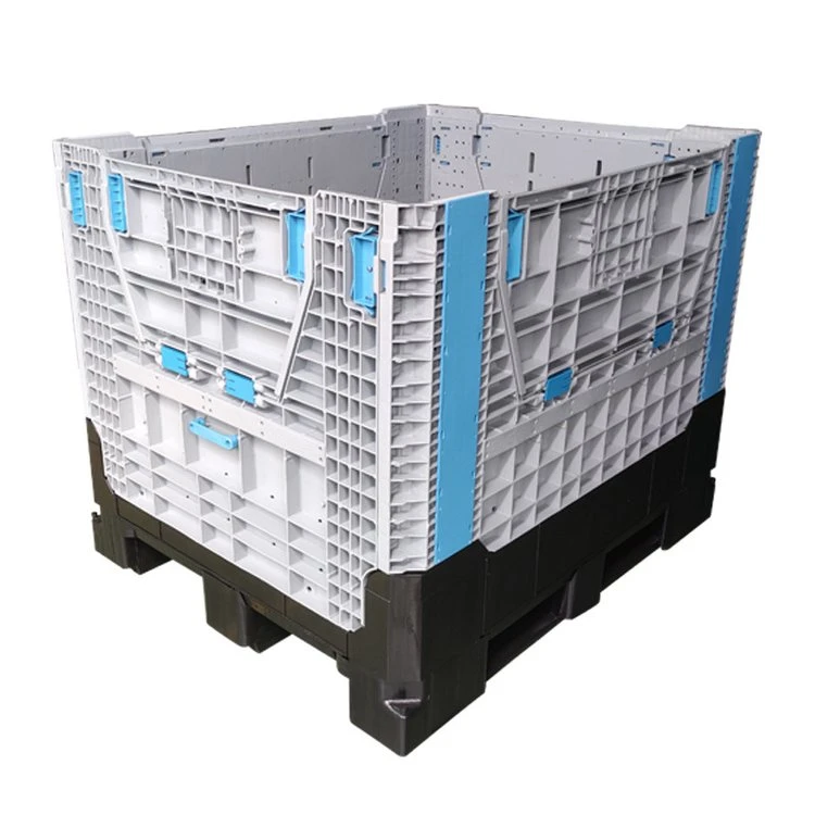 Heavy Duty Custom Industrial Strong Warehouse Storage Stackable Euro Large/Big Solid Folding/Foldable/Collapsible Plastic Pallet Container/Box for Machine Parts