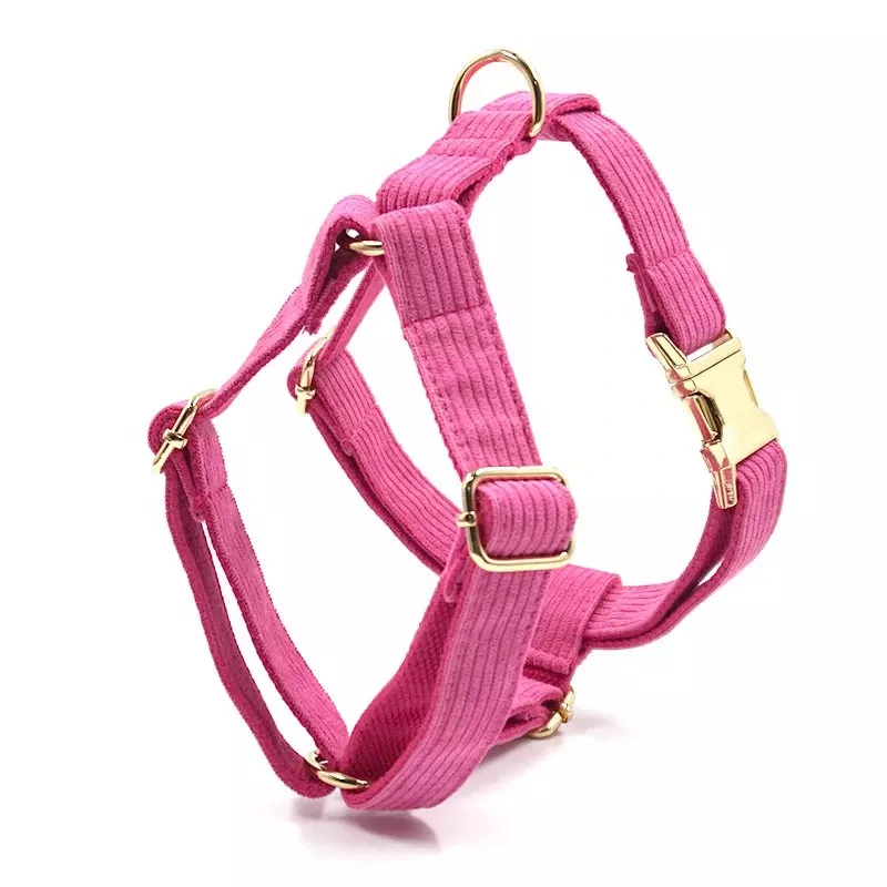 Strap Pet Harness Wholesale/Supplier Ready to Ship Custom Design Metal Buckle Corduroy