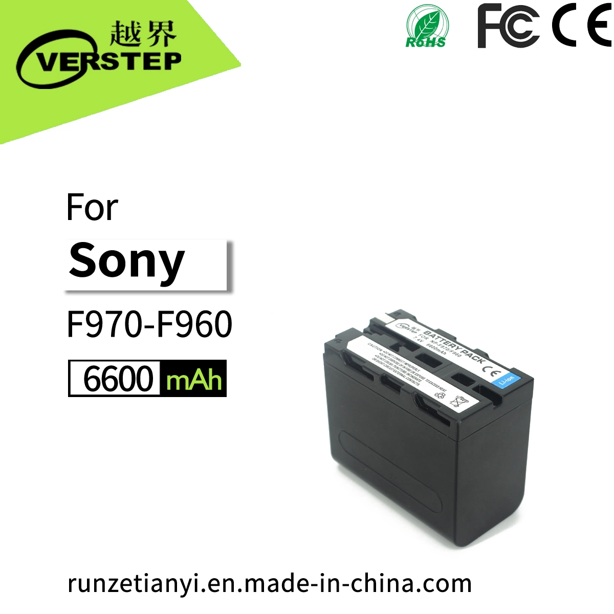 Venta directa de fábrica de cámara digital/videocámara batería de luz /para Sony NP-F960 F970