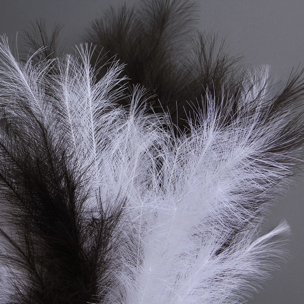 Cool Artificial Pampas Grass White Dried Flower Black Pampas Grass Dried Flower Home Decorative Fluffy Feather Artificial Pampas