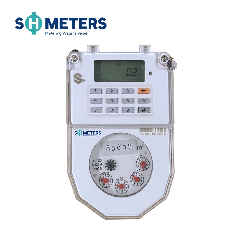 DN15~DN25 Integrated Keypad Sts Prepayment Smart Water Meters with Valve Controling