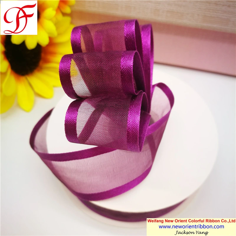 OEM 100% Nylon Sheer Organza Ribbon with Satin Edges for Gifts/Wedding/Wrapping/Party Decoration/Christmas/Packing/Garment