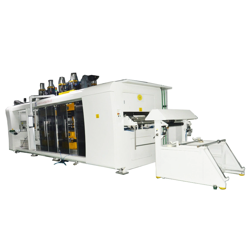 Zs-6070 Fully Automatic Positive and Negative Pressure Three or Four-Station Vacuum Thermoforming Machine for Blister Food Packaging/Flower Pot