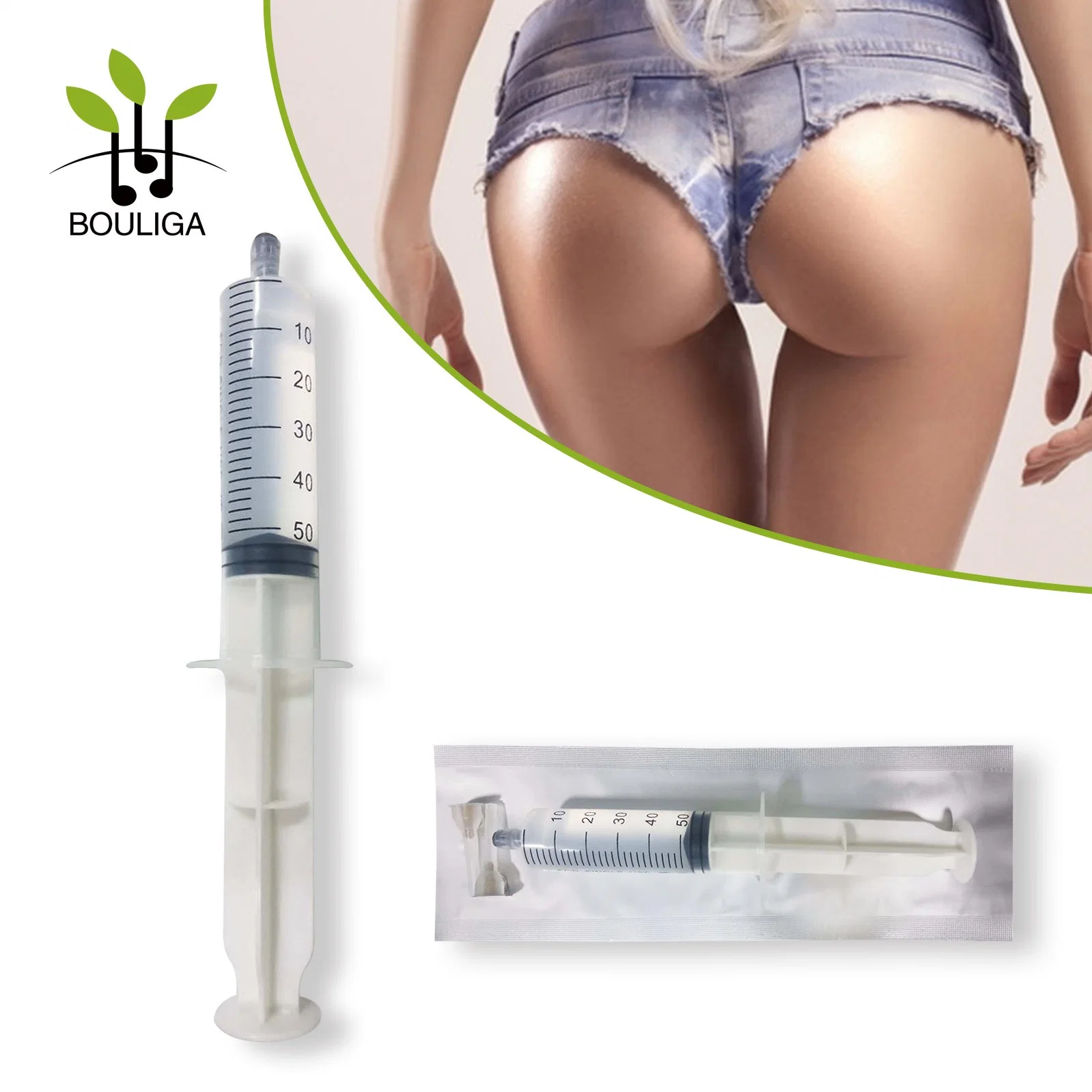 Rellenador de dermis de ácido de Bouliga 50ml rellenador de ácido Hialurónico con enlace cruzado Más profundo para el pecho o el buttock