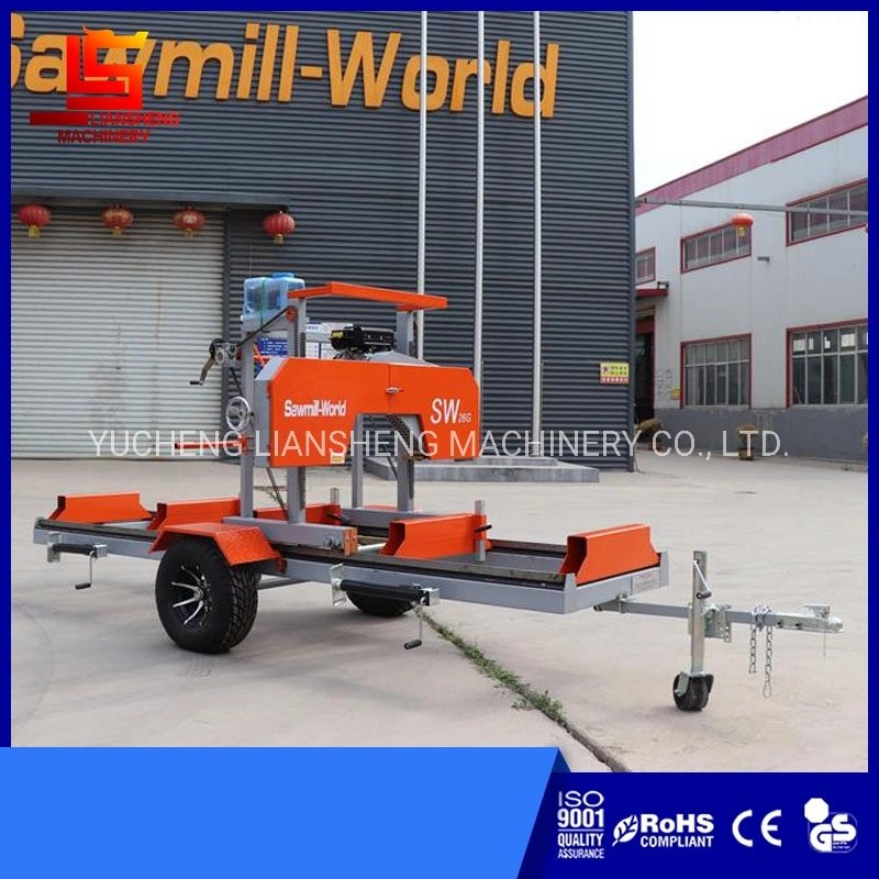 Saw Wood Trailer Gasoline Sawmill Word Automatic Sawing Machine