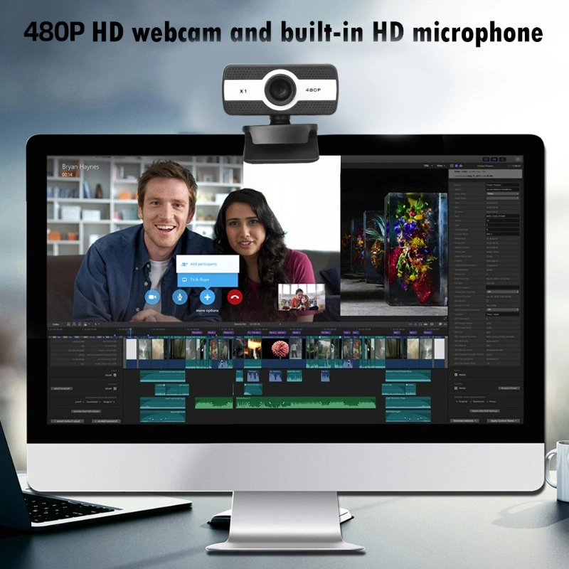 Computer Live Camera Wholesale/Supplier Video Conferencing Net Class Shake Pitch Clear Wide Angle Microphone in One USB Free Drive Webcam